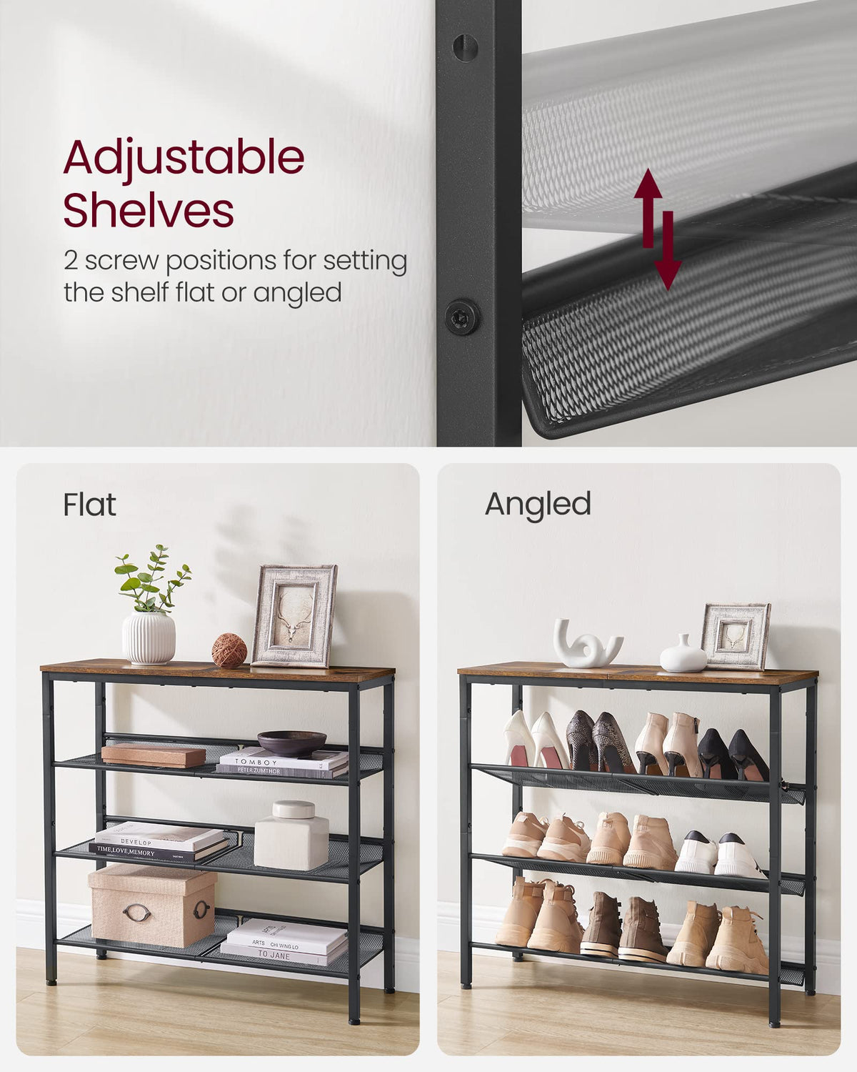 VASAGLE easy assembly with labeled parts and clear instructions