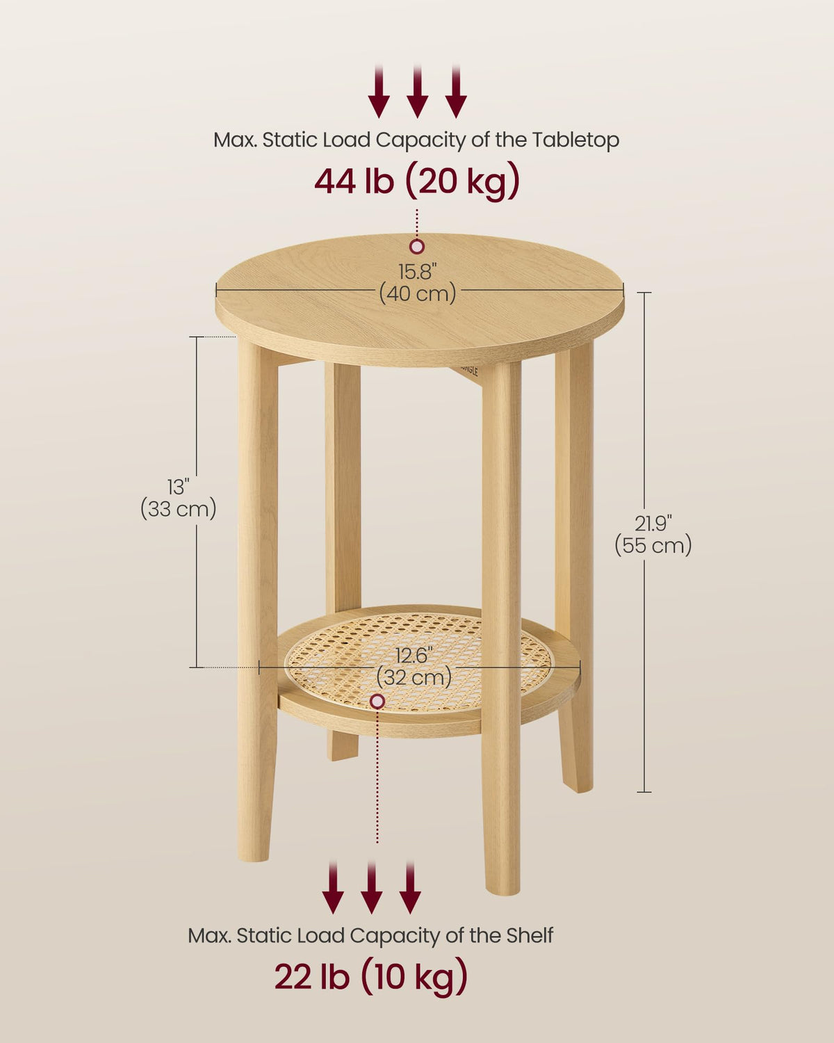 VASAGLE Easy-assembly Round Table, three steps to setup.