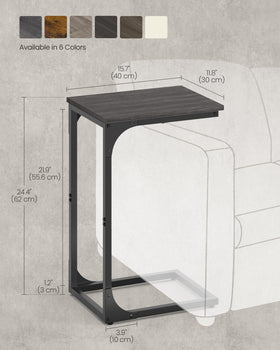 VASAGLE End Table in living room scene ideal for laptop or coffee.