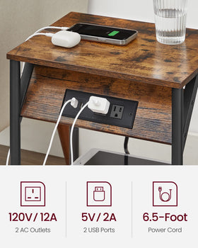 VASAGLE cable-management gap keeps cords tidy near sofa or bed