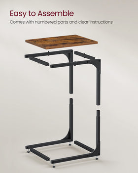 VASAGLE End Table easy assembly parts, numbered pieces and clear instructions.