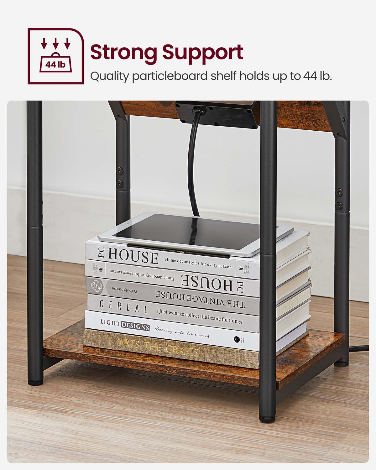 VASAGLE end table easy assembly with numbered parts