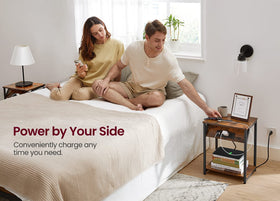 VASAGLE end table with storage shelf for keeping remotes and magazines