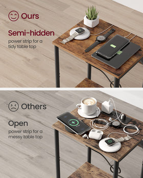VASAGLE end table with sturdy steel frame supports items reliably
