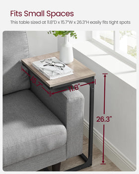 VASAGLE End Table under-bed workspace setup