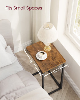 VASAGLE End Table wood top surface, warm rustic finish enhances any room.