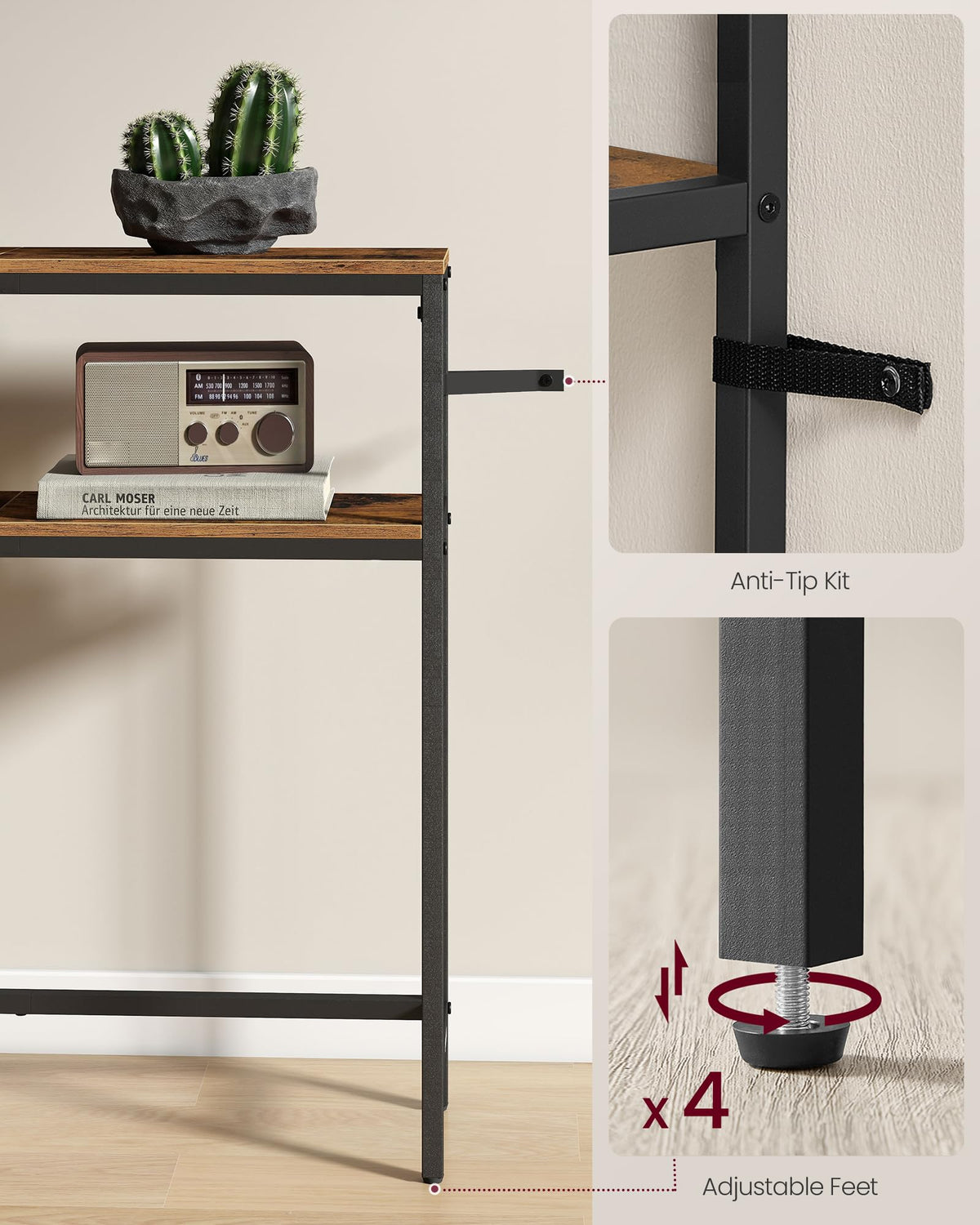 VASAGLE entryway setup front view with decor inspires organized foyer styling