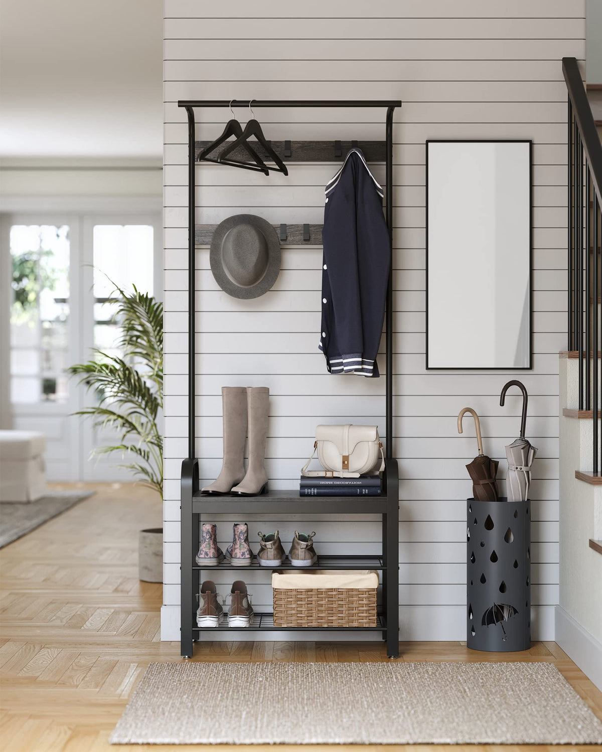 VASAGLE entryway setup completed shows tidy, multi-function hall solution.