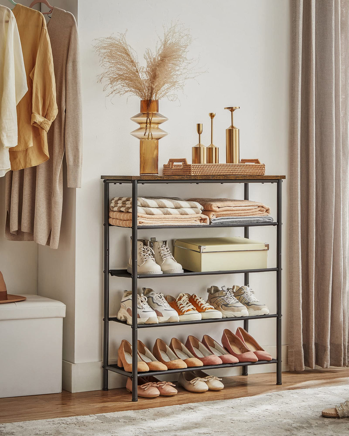 VASAGLE industrial rustic design adds style to entryways and bedrooms.