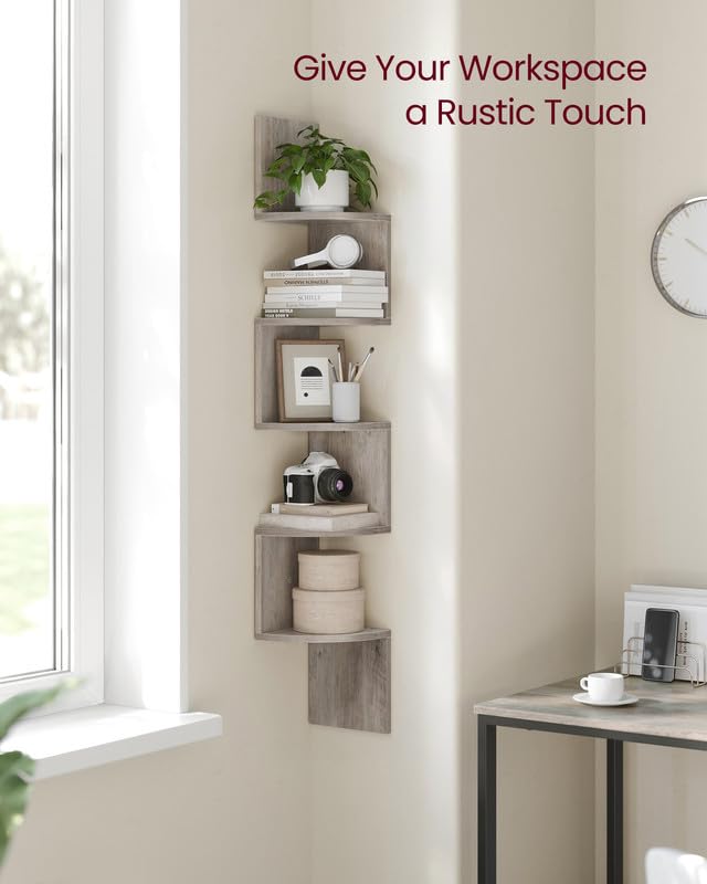 VASAGLE floating shelf for bedroom provides compact, decorative storage space.