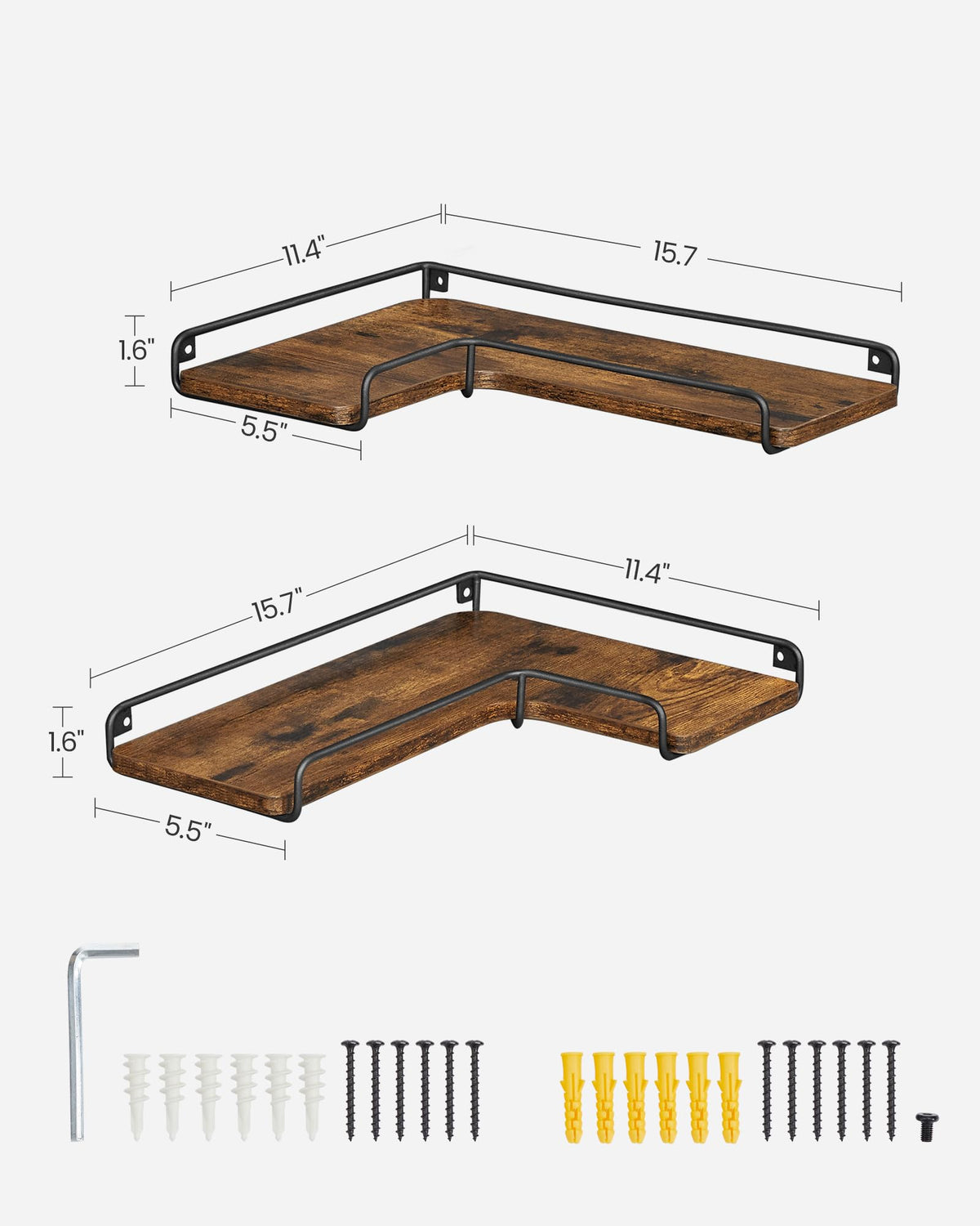 VASAGLE floating shelves in living room decor display for stylish organization.