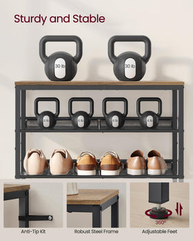 VASAGLE freestanding entryway rack delivering organized storage