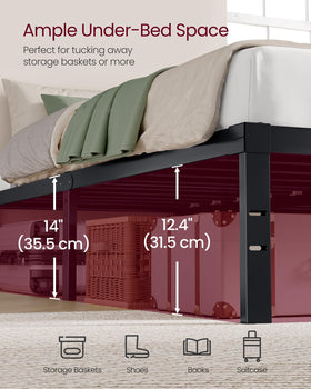 VASAGLE headboard-ready frame with pre-drilled holes allows easy customization and upgrading.