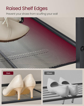 VASAGLE raised-edge shelves keeping shoes neatly in place