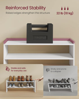 VASAGLE included hardware shown for stacking and space optimization in small spaces.