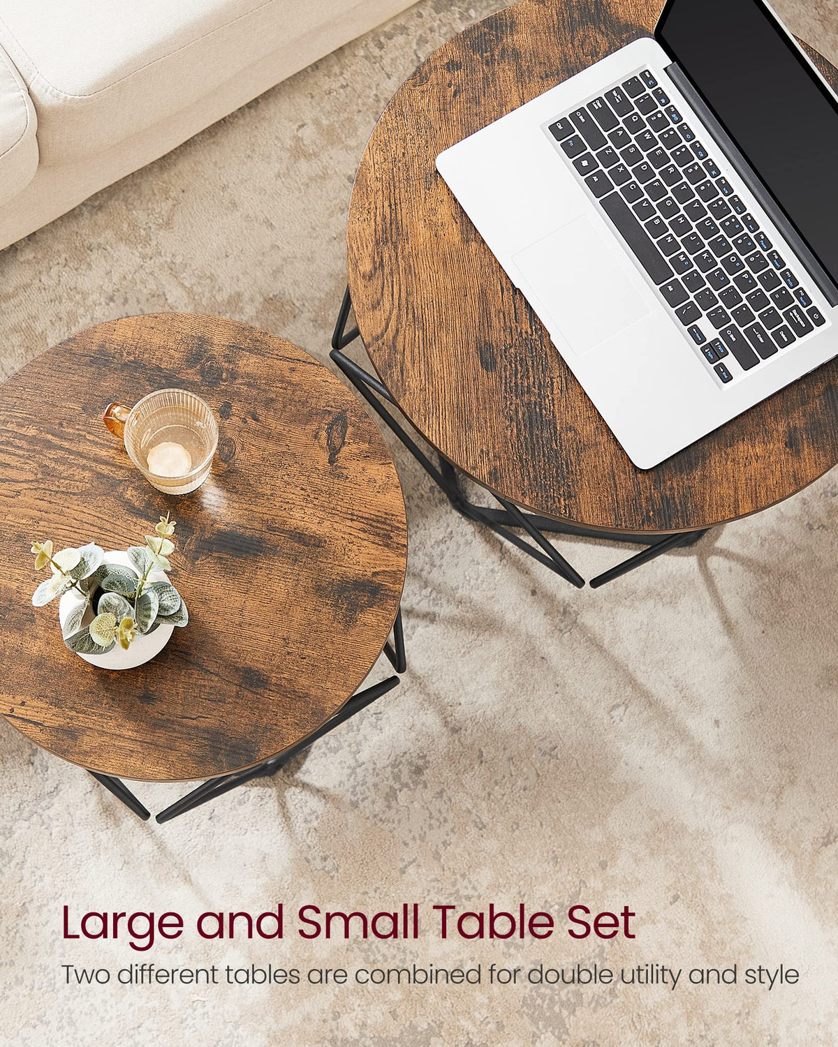 VASAGLE supports up to 44 lb per table for everyday use.