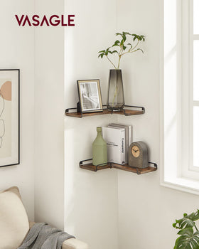 VASAGLE kitchen corner storage shelf for bottles and jars.