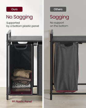 VASAGLE adjustable feet keep the sorter stable on uneven floors