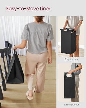 VASAGLE laundry hamper airflow slats reduce odors between loads.