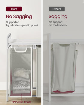 VASAGLE top shelf with slats promotes airflow and odor control.
