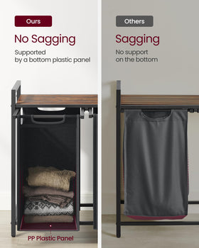 VASAGLE bottom panel prevents bag sagging and maintains shape.