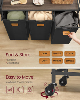 VASAGLE labels support simple sorting and quick identification of laundry loads.
