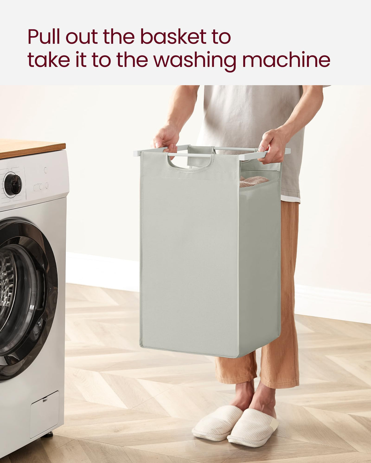 VASAGLE compact dimensions fit in bathrooms, bedrooms, and laundry nooks.