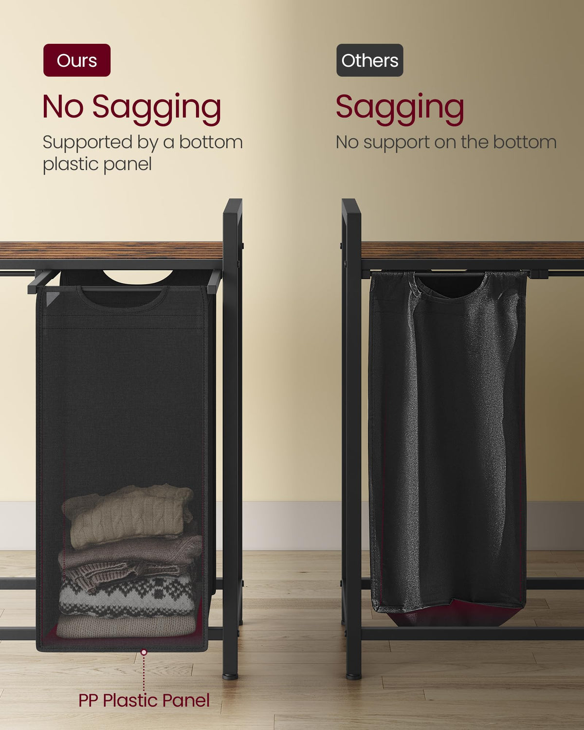 VASAGLE Oxford fabric bags are water-resistant to protect contents.