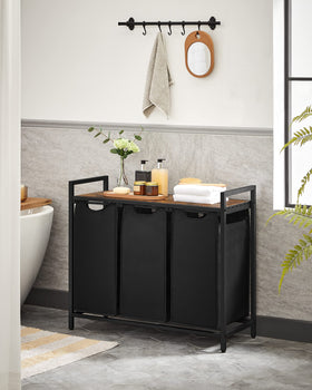 VASAGLE laundry hamper removable bags simplify washing and maintenance.