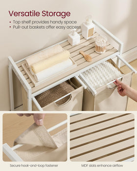 VASAGLE laundry hamper sturdy-metal-frame emphasizes durable support for daily use.