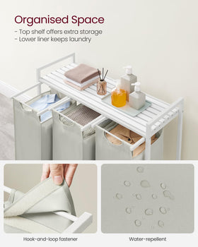 VASAGLE sturdy metal frame providing stable laundry organization.