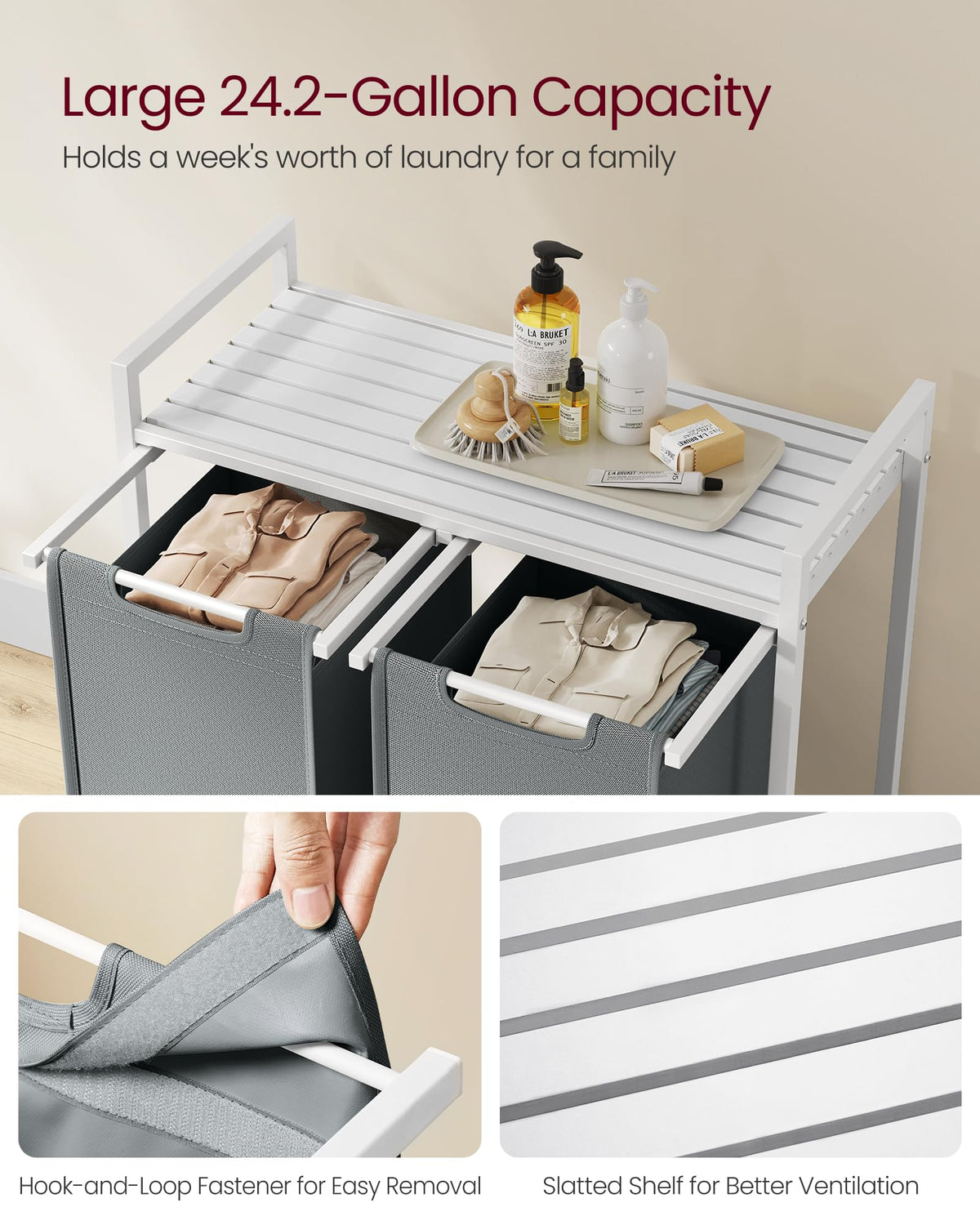 VASAGLE sturdy metal frame offers stable support for heavy loads.