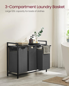 VASAGLE top shelf displaying extra storage and airflow