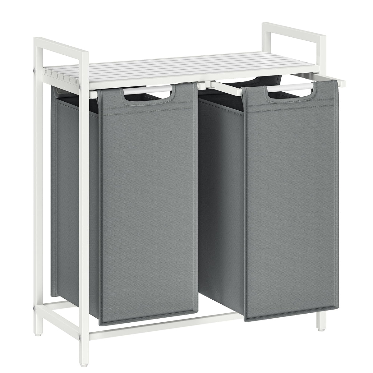 VASAGLE laundry hamper with two compartments for efficient laundry sorting.
