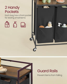 VASAGLE pull-out removable bags simplify loading and transport.