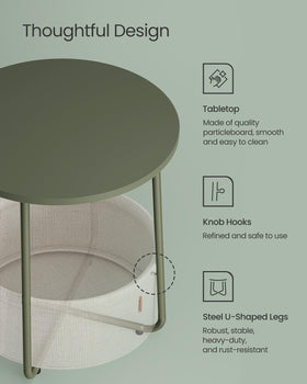 Adjustable feet protecting floors while keeping the table level.