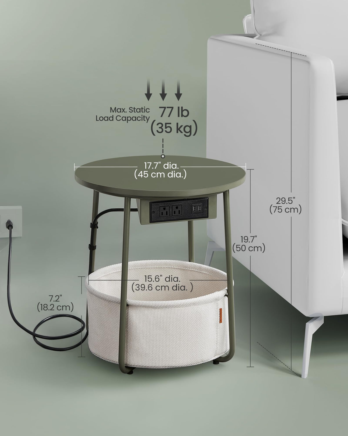 VASAGLE LILEA adjustable feet protect floors and keep the table stable on uneven surfaces.