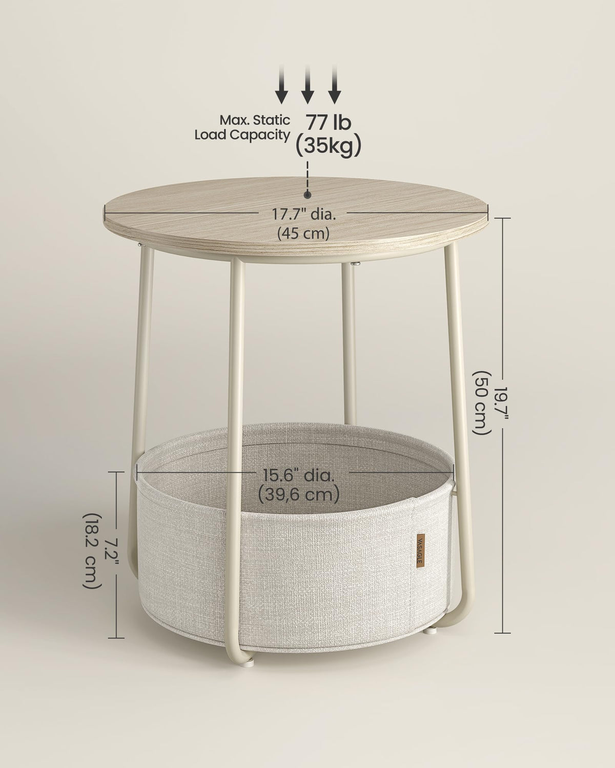 VASAGLE LILEA adjustable feet protect floors on uneven surfaces.