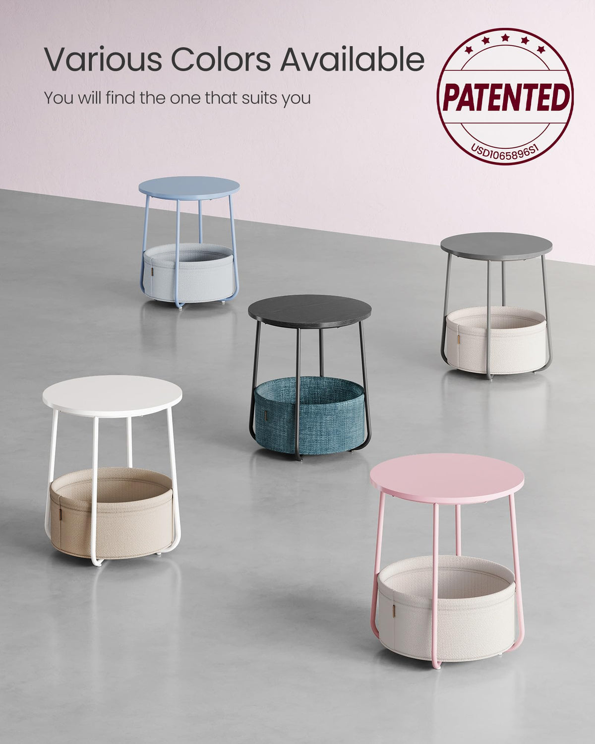 VASAGLE LILEA bedside table doubles as a living room accent piece.