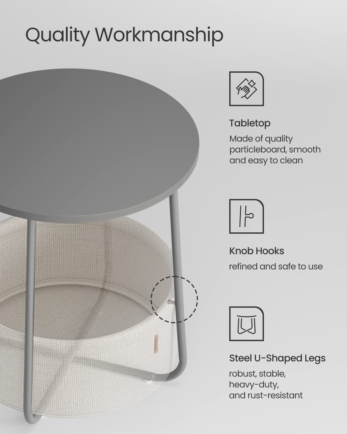 VASAGLE LILEA compact dimensions with ample surface and storage