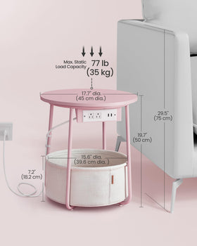 VASAGLE LILEA compact round table in a small-space setting.