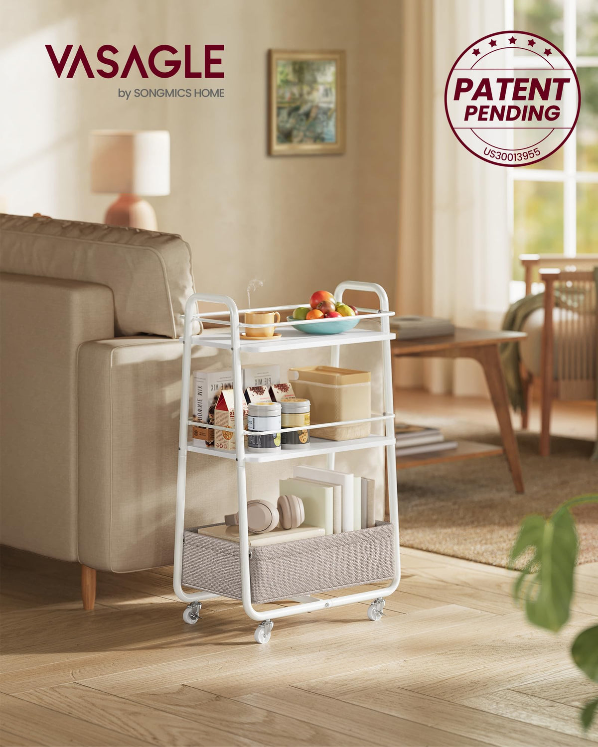 VASAGLE LILEA fabric basket close-up highlighting wrinkle-resistant material for daily organization
