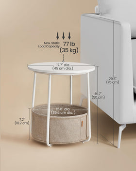 VASAGLE LILEA nightstand blends simple round silhouette with practical storage for daily use.