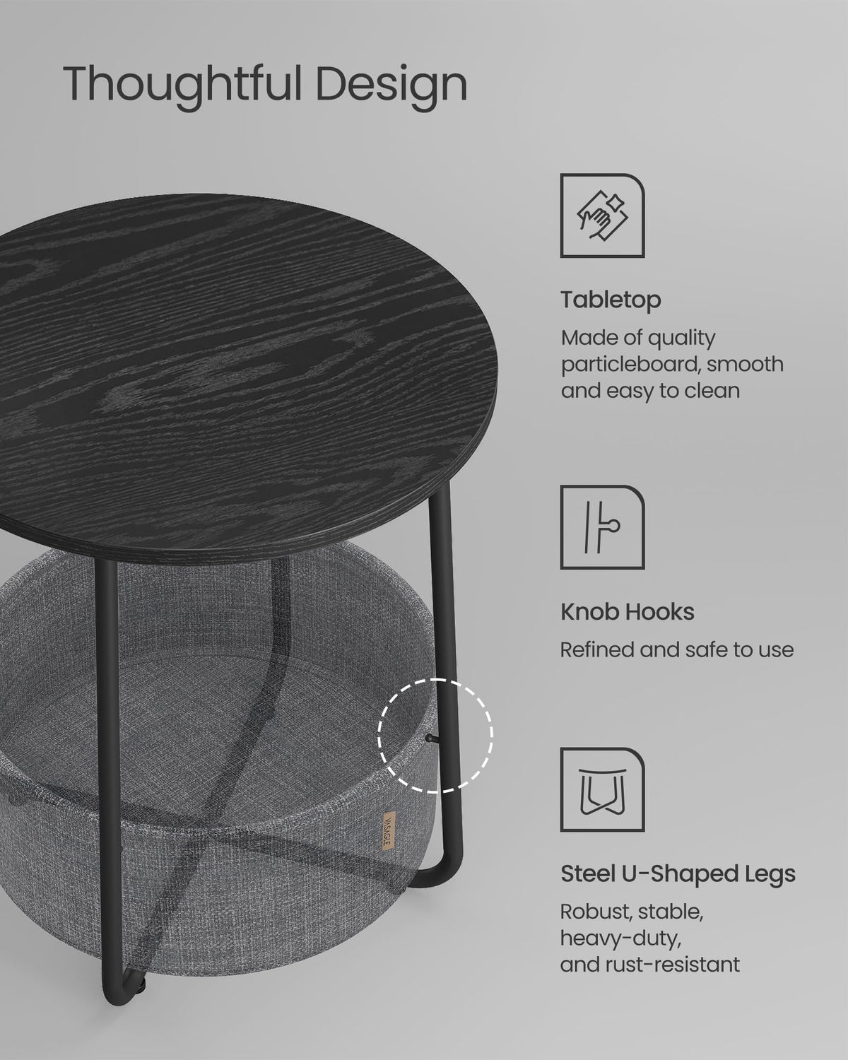 VASAGLE LILEA one-piece-frame provides sturdy support for daily use