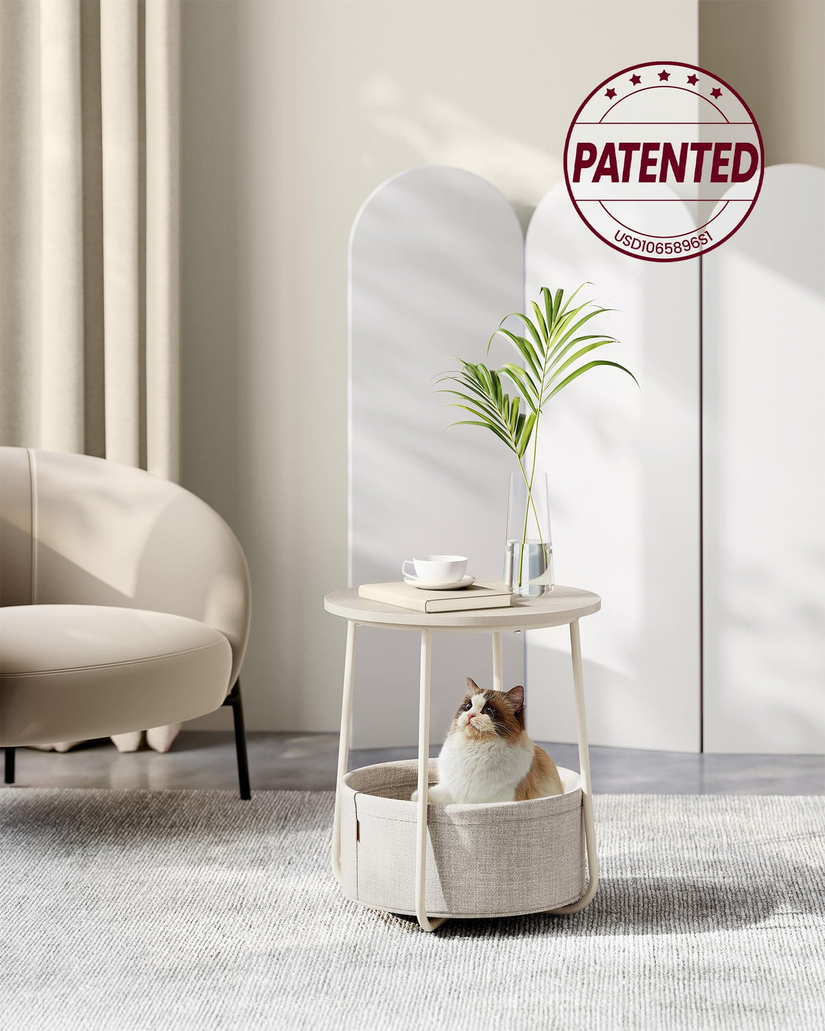 VASAGLE LILEA particleboard top with smooth finish for stable placement of lamps or books.