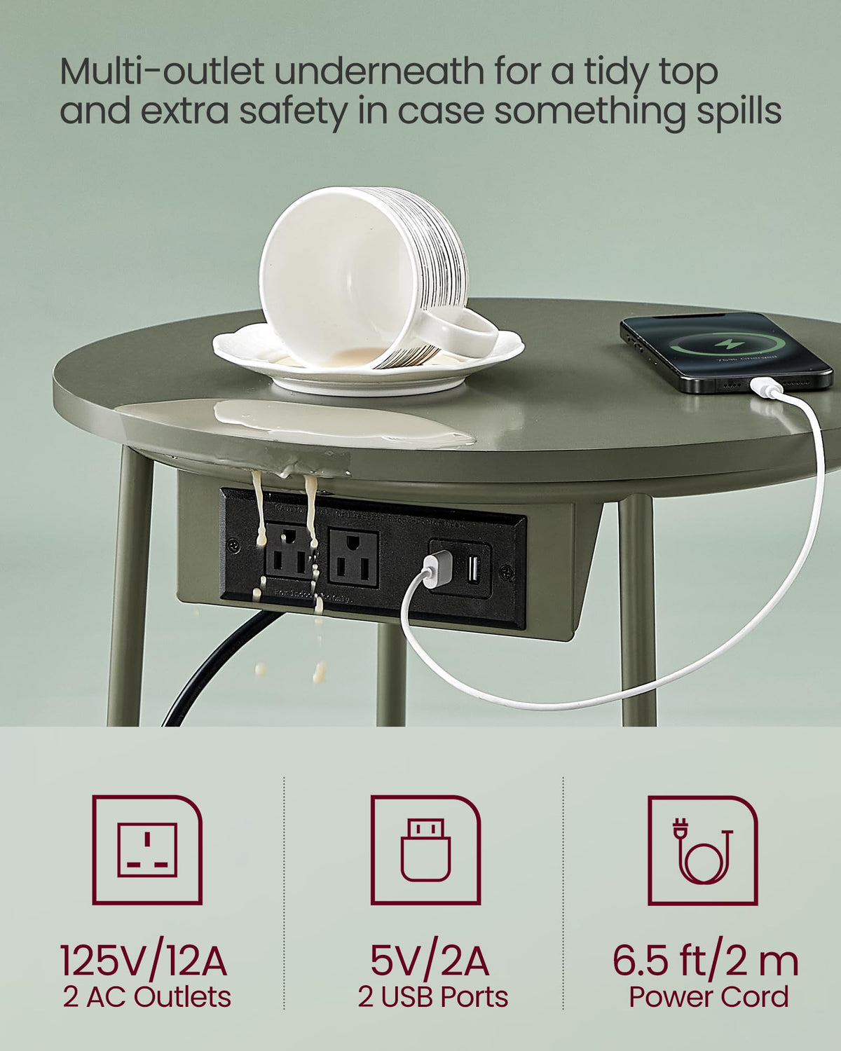 VASAGLE LILEA particleboard tabletop paired with a durable frame for everyday use.