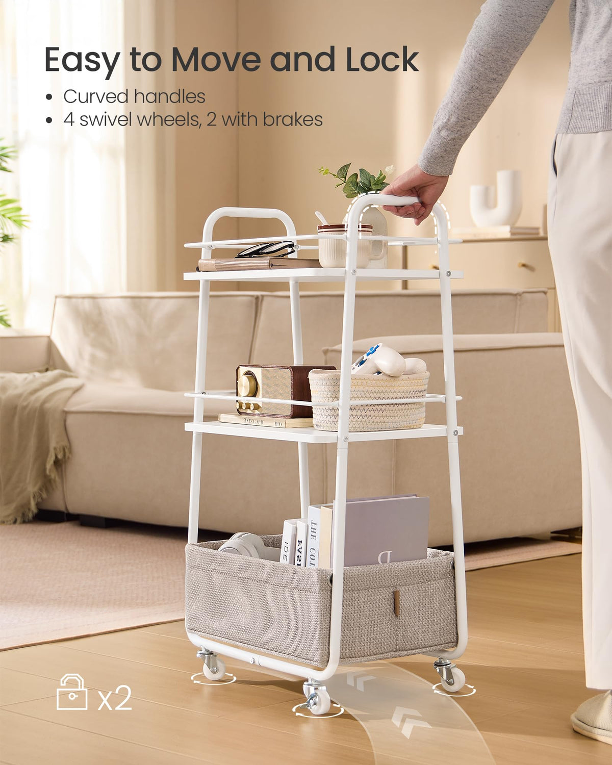 VASAGLE LILEA used as a side table in living spaces for convenient surface and storage