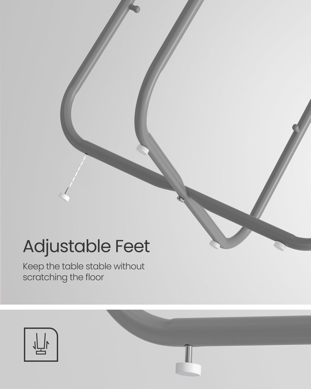 VASAGLE LILEA storage basket tucked under the table for clutter control