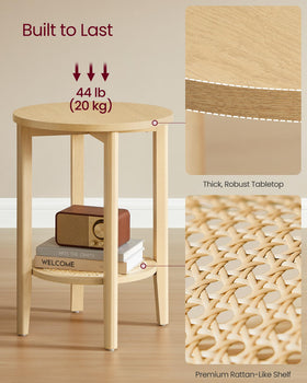 VASAGLE Living Room Side Table with two tiers for decor and daily items.
