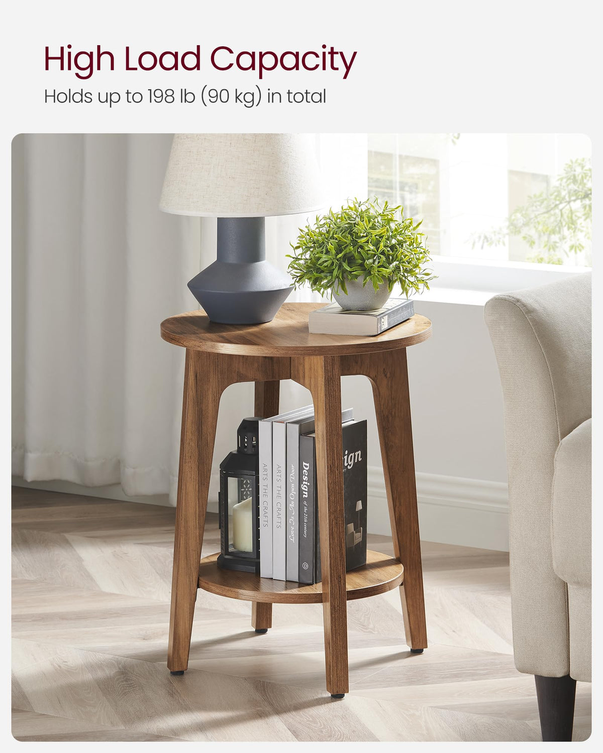 VASAGLE MAEZO nightstand compact size fits small spaces.